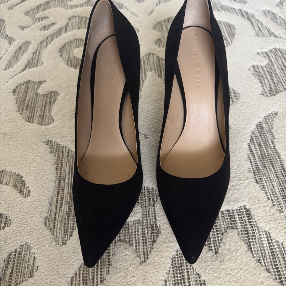 M. Gemi The Esatto 90mm Black Suede Pumps